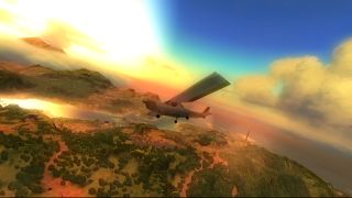 History of open world game design on PlayStation; a plane flies over a jungle