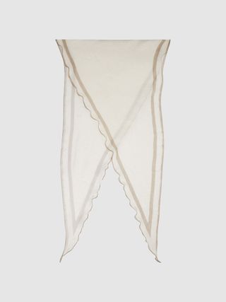 Rhombus Linen Contrast Trim Scarf