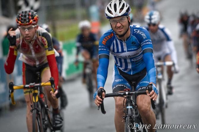 Rain came down hard for the finish