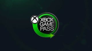 Xbox Game Pass logo in a green outlined circle with the Xbox logo outside the circle against a dark green background