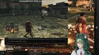 VTuber girl_dm_ watches as a community member uses streaming tool backseatNOW 9000 to backseat game and show her cool things in Dark Souls 2.