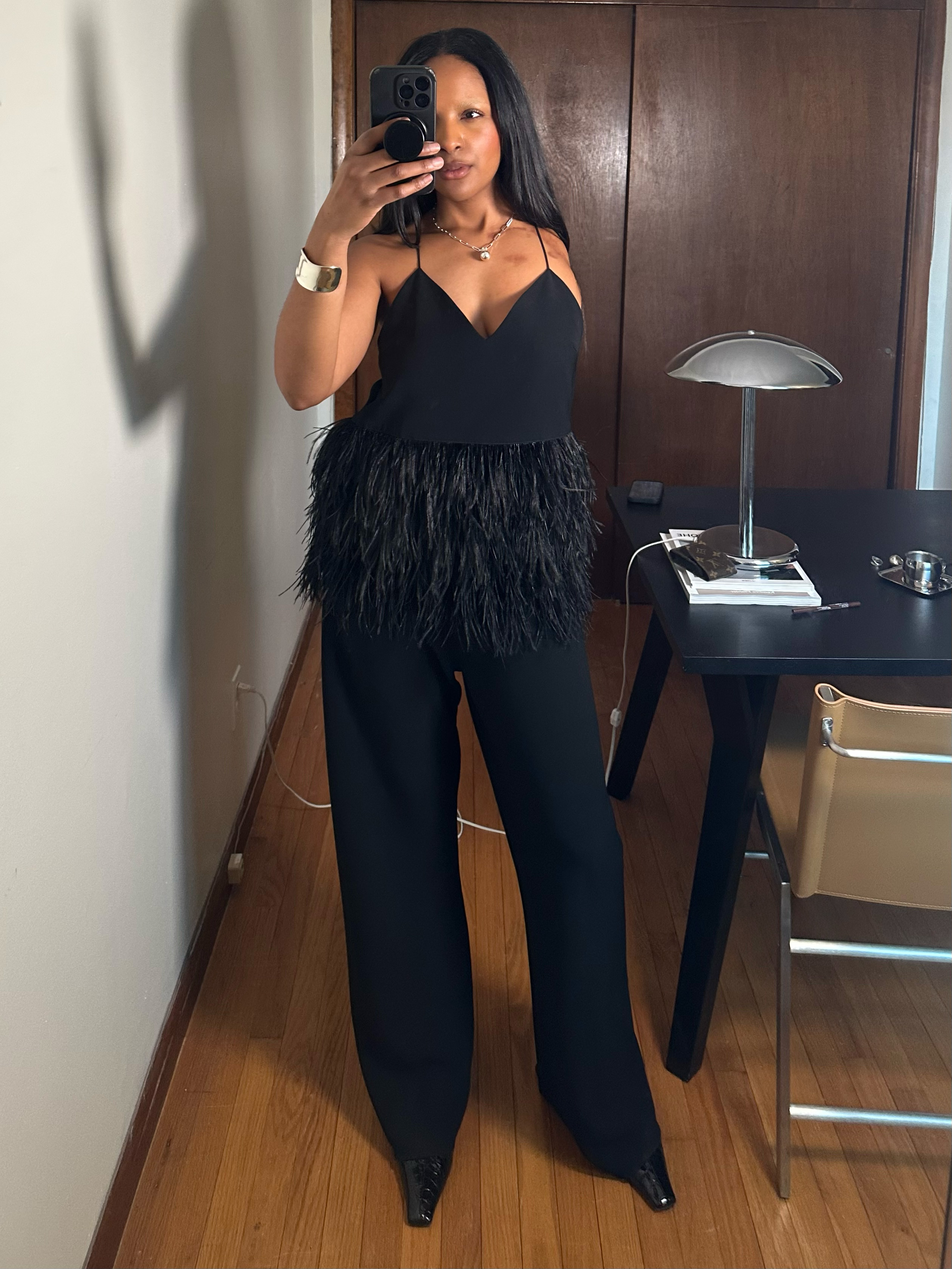 Maya Moore wearing black and white outfits