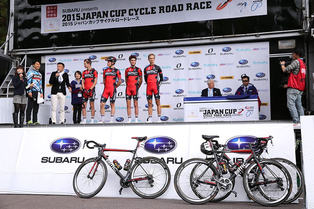 The BMC team being presented on stage at sign on