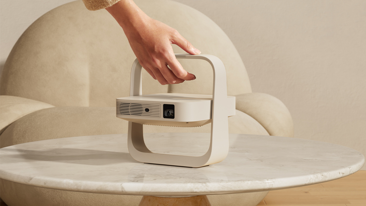 Our favorite budget projector maker has a smart new portable model that folds away into a simple 'ornament' when not in use