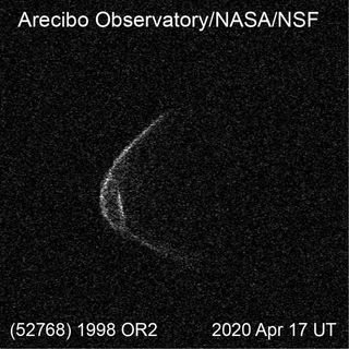 The Arecibo Observatory in Puerto Rico captured this radar image of the big asteroid 1998 OR2 on April 17, 2020. The asteroid will fly by Earth at a distance of 3.9 million miles (6.3 million kilometers) on April 29.