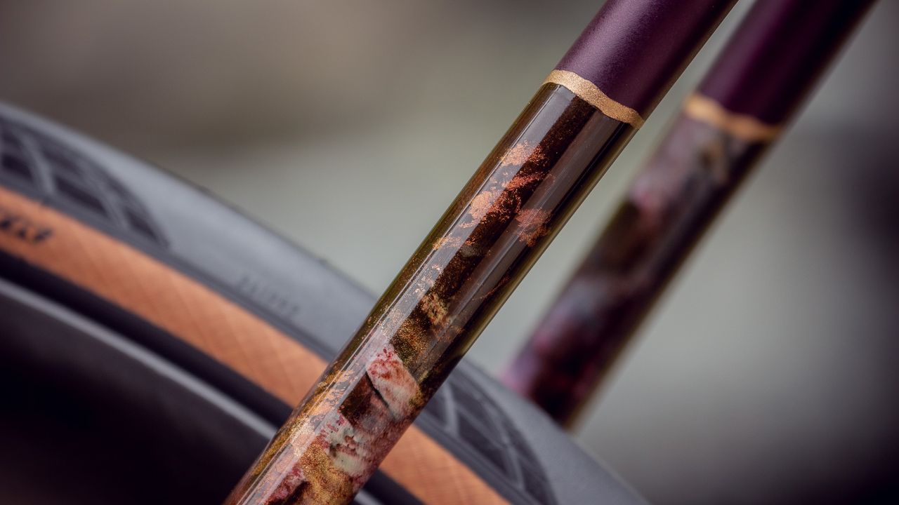 Detail shot of a custom bike