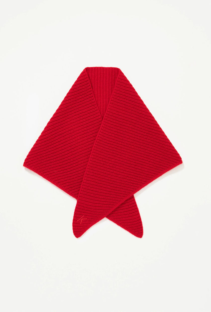 Kiltane, Knitted Cashmere Neck Tie - Red