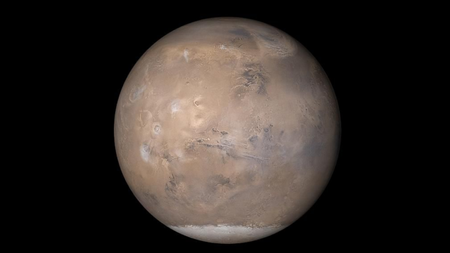 mars as seen from from an orbiting spacecraft