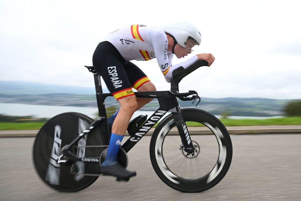 ZURICH SWITZERLAND SEPTEMBER 23 Ivan Romeo of Team Spain sprints during the 97th UCI Cycling World Championships Zurich 2024 Mens U23 Individual Time Trial a 299km one day race from Zurich to Zurich on September 23 2024 in Zurich Switzerland Photo by Dario BelingheriGetty Images
