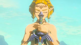 Zelda holding the Master sword
