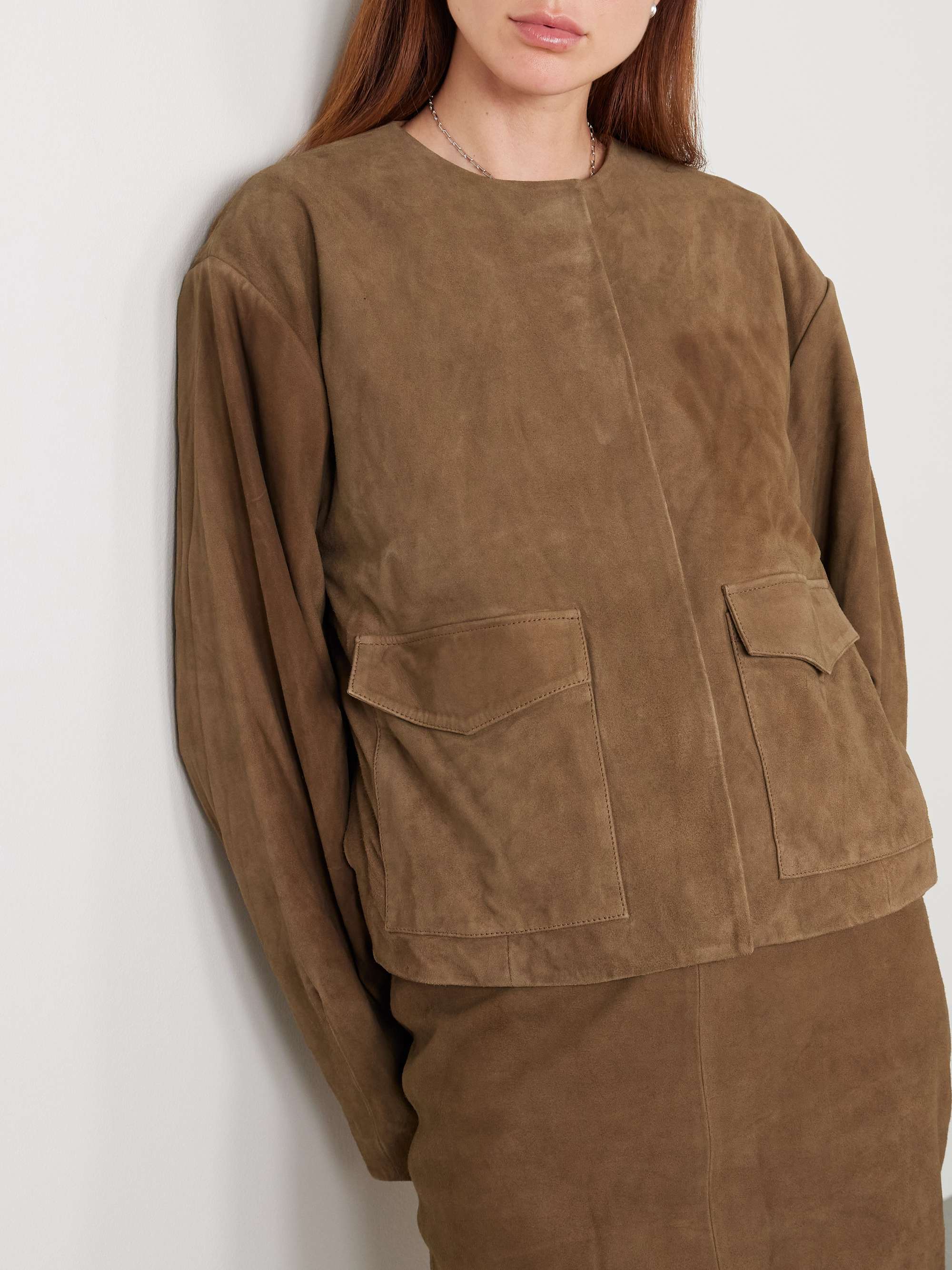 Utility Cocoon Suede Jacket