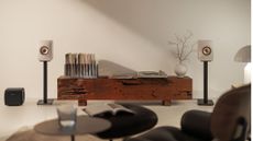 KEF LS50 Wireless II speakers in a neutrally decorated room