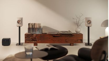 KEF LS50 Wireless II speakers in a neutrally decorated room