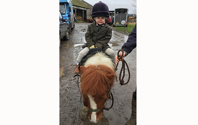 Bex Hart’s tiny tot who is mad on hunting (and very smartly turned out)