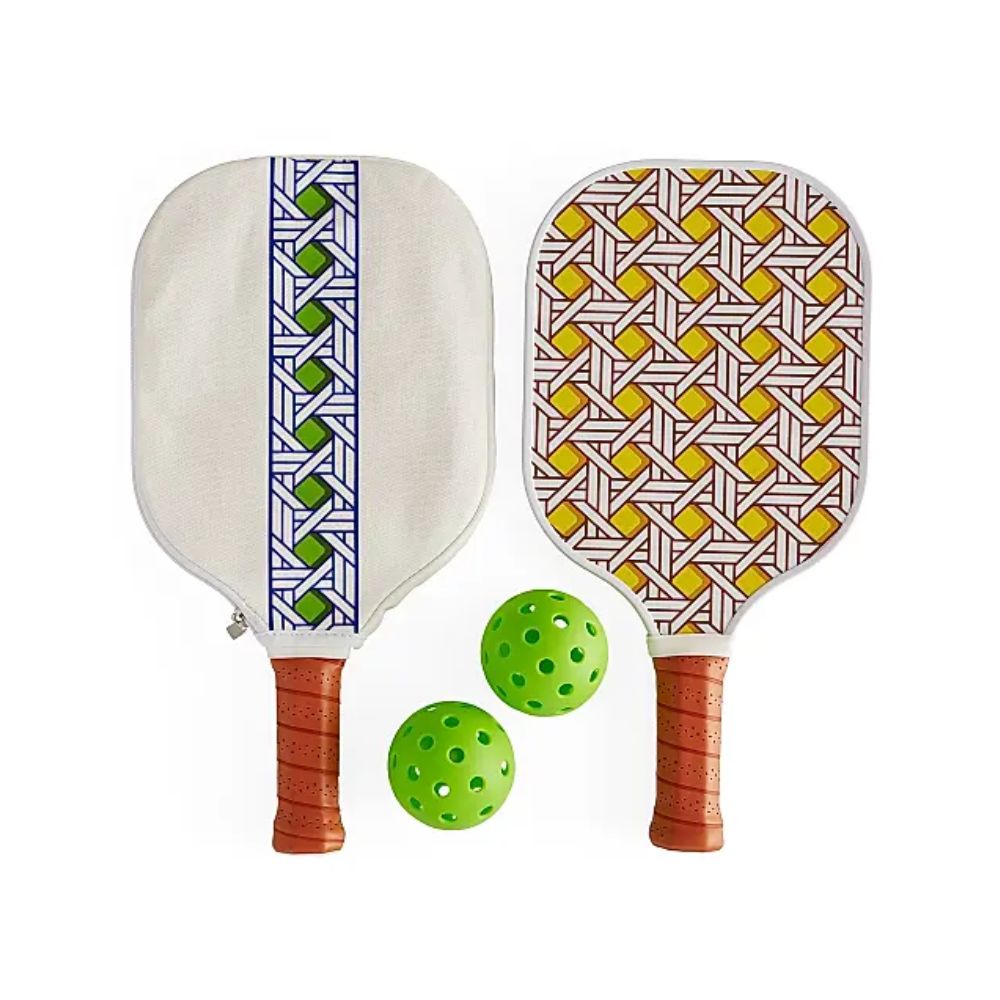 Jonathan Adler Basketweave Pickleball Set