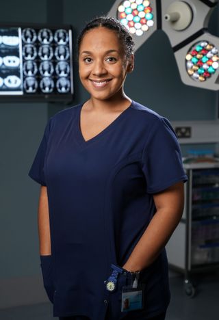 Belinda Owusu as Nicky McKendrick in Holby City.