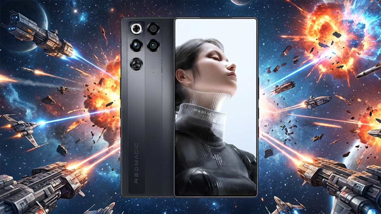 RedMagic 11 Pro with space battle backdrop