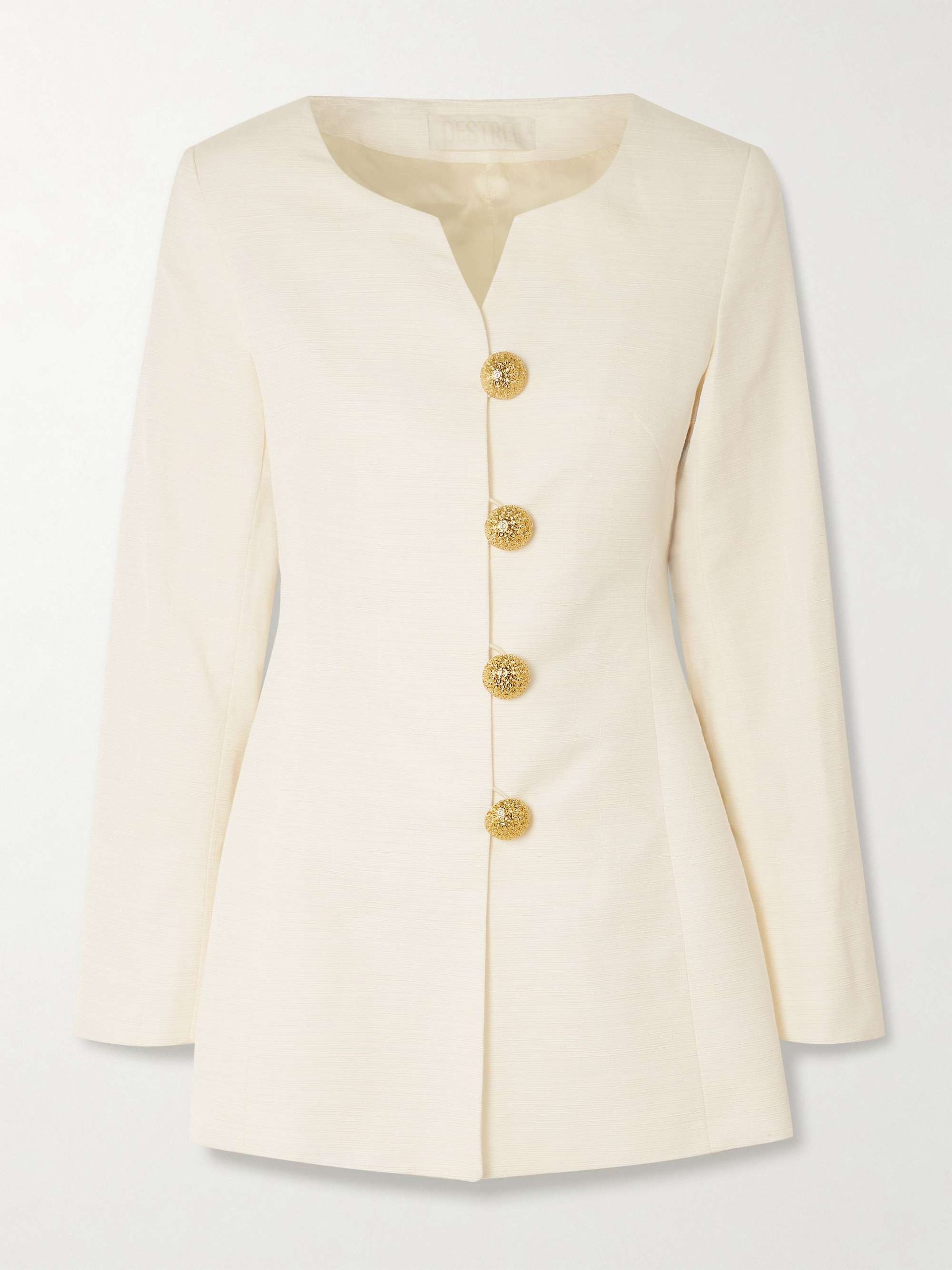 Claude Embellished Cotton-Blend Faille Jacket
