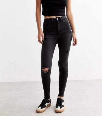 Washed Black Hallie Disco Ripped Super Skinny Jeans
