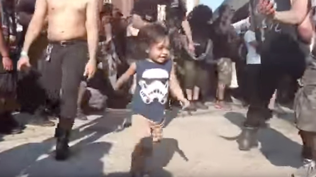 Heavy metal toddler at Maryland Deathfest