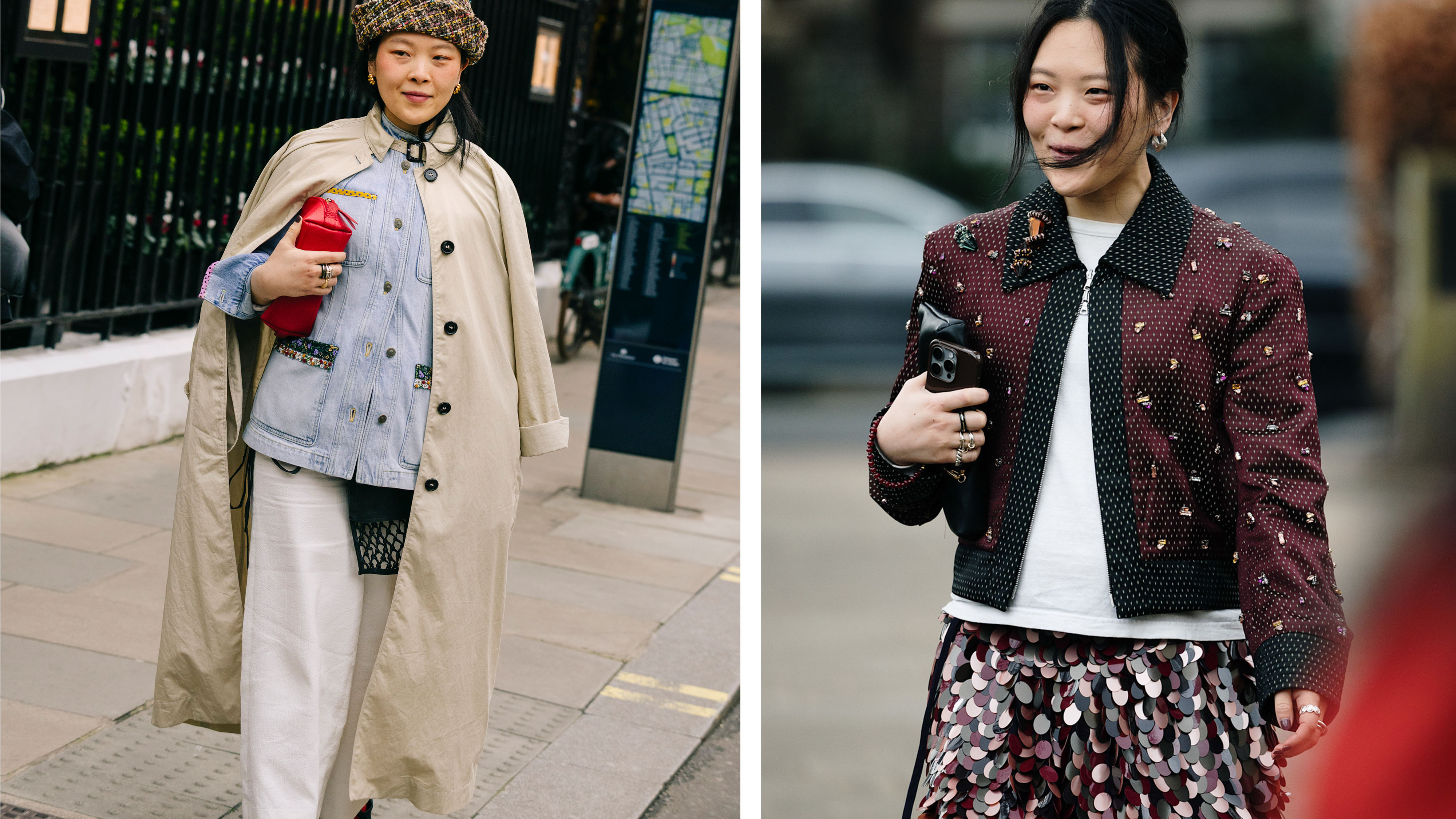 Linda Cui Zhang wearing different eclectic outfits