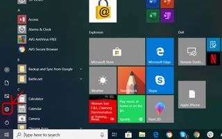 windows 10 settings gear icon