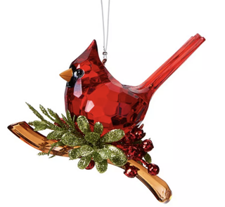 Red crystal cardinal Christmas ornament from Macy's.