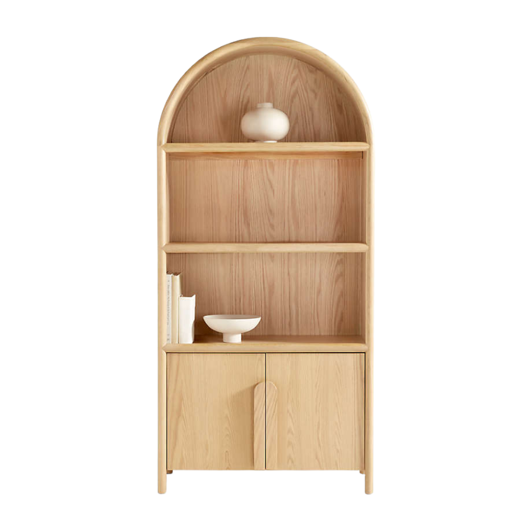 Annie 38&quot; Natural Wood Storage Bookcase With Shelves by Leanne Ford
