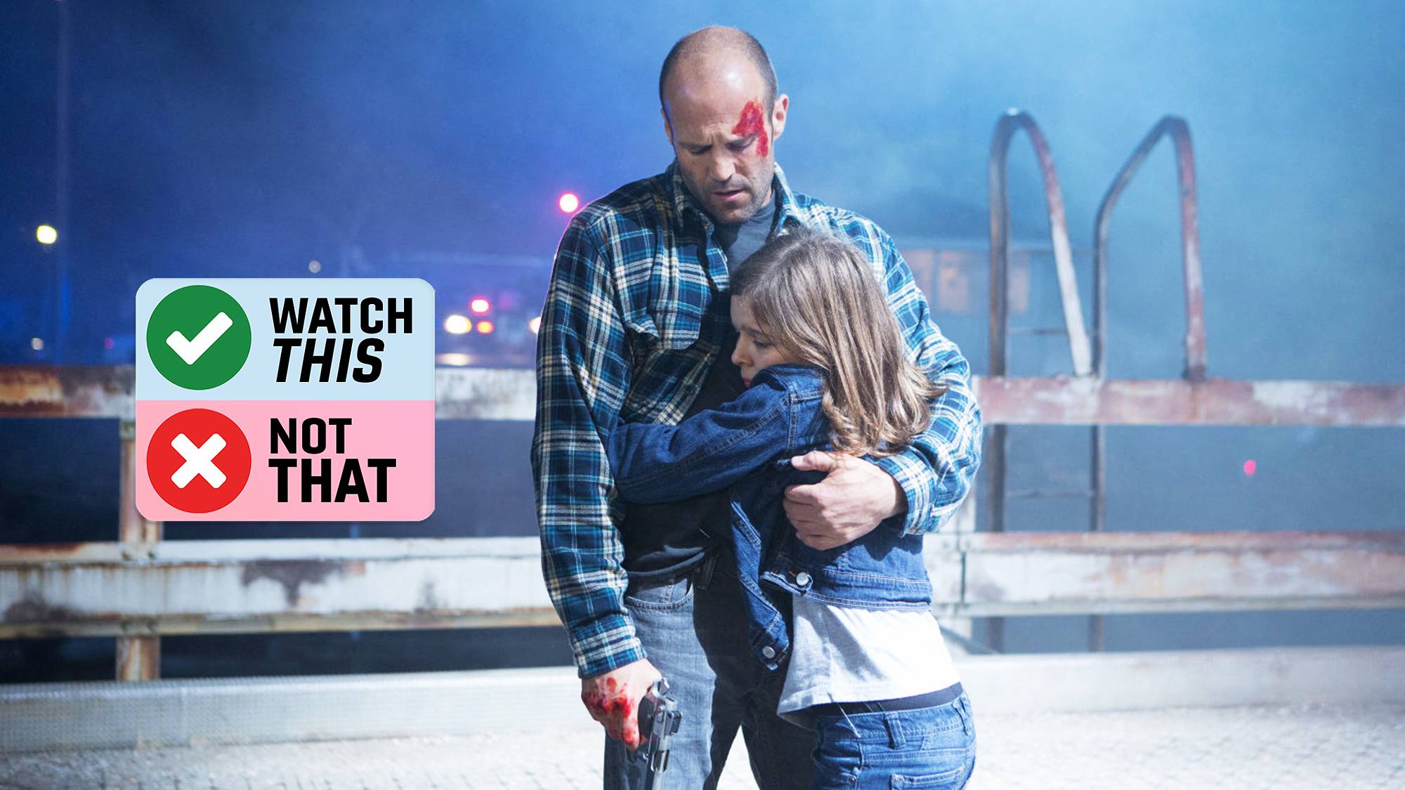 Jason Statham and Izabela Vidovic in "Homefront" (2013)