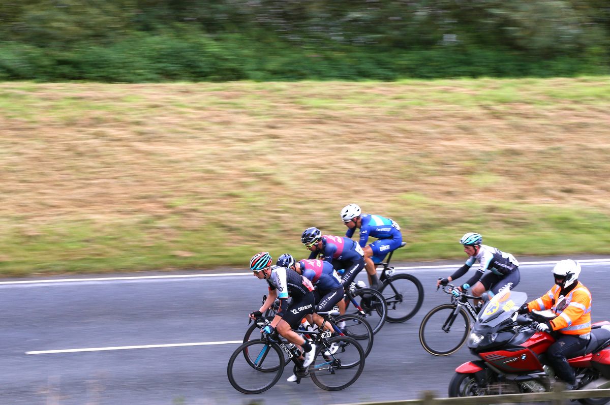 The breakaway trying to increase its advantage