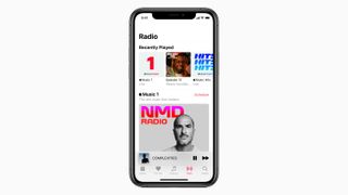The Apple music app showing the new apple music radio