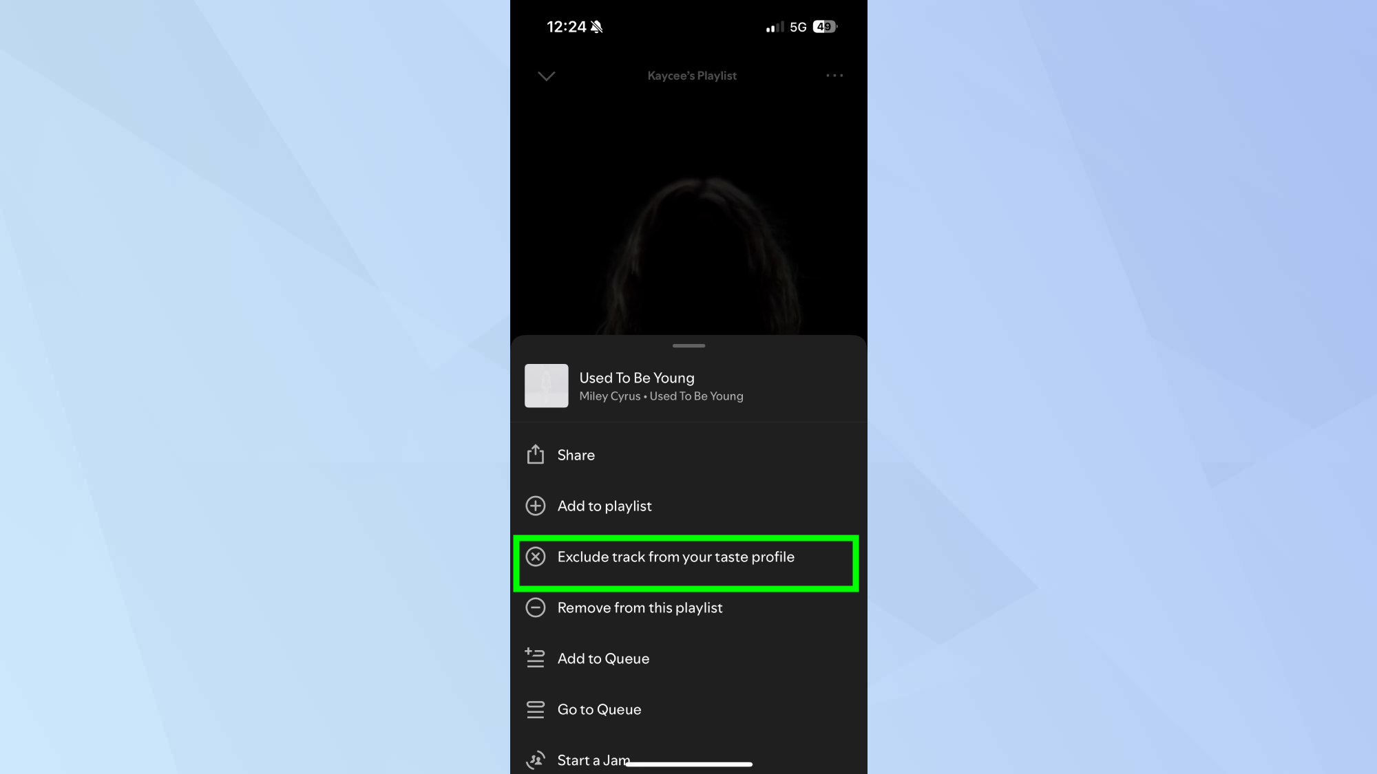 Spotify exclude track from your taste profile