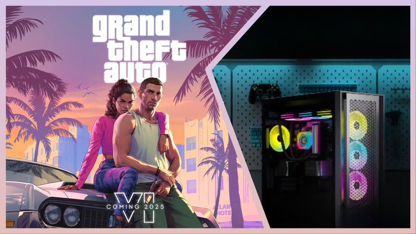 Image of Grand Theft Auto 6 promotional art and Corsair's PC cases
