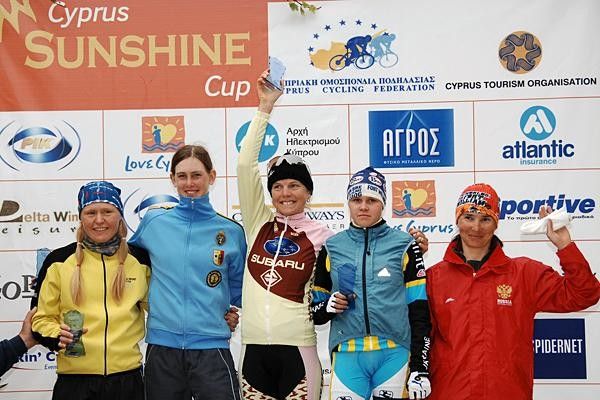 The women's podium.