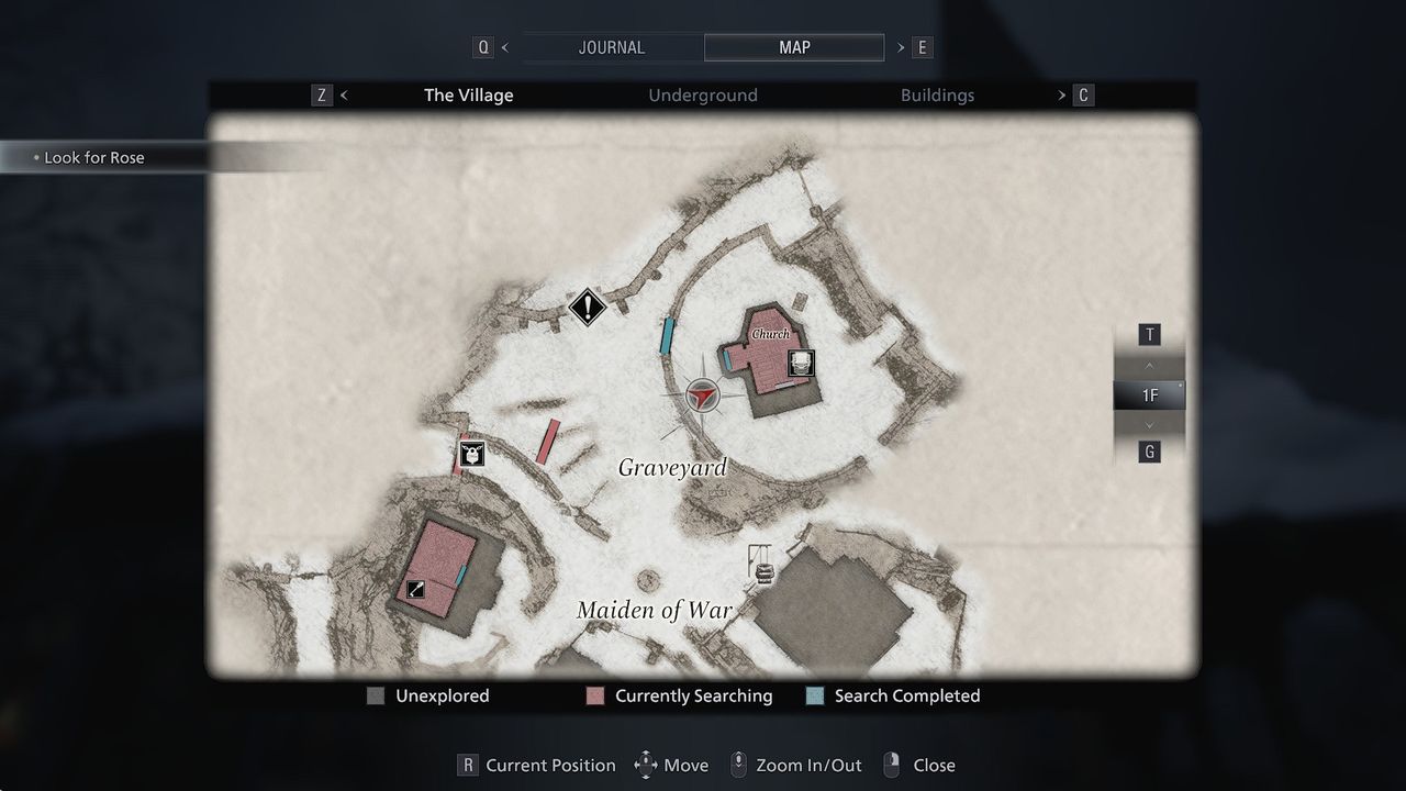 resident evil 8 goats of warding church map