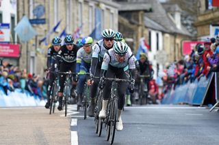 Marcin Bialoblocki on the front, Tour de Yorkshire 2016 stage one