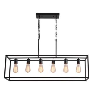 modern blac 6 light rectangular light