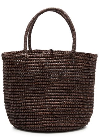 Medium Raffia Basket Bag