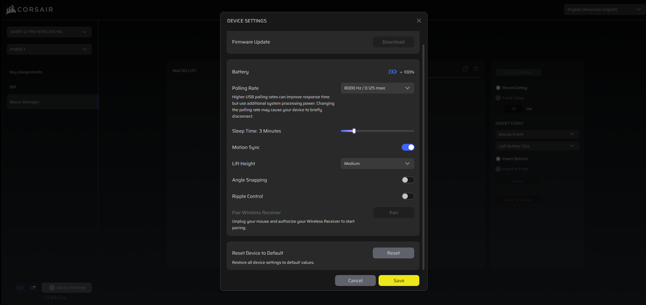Corsair Sabre V2 Pro Wireless MG