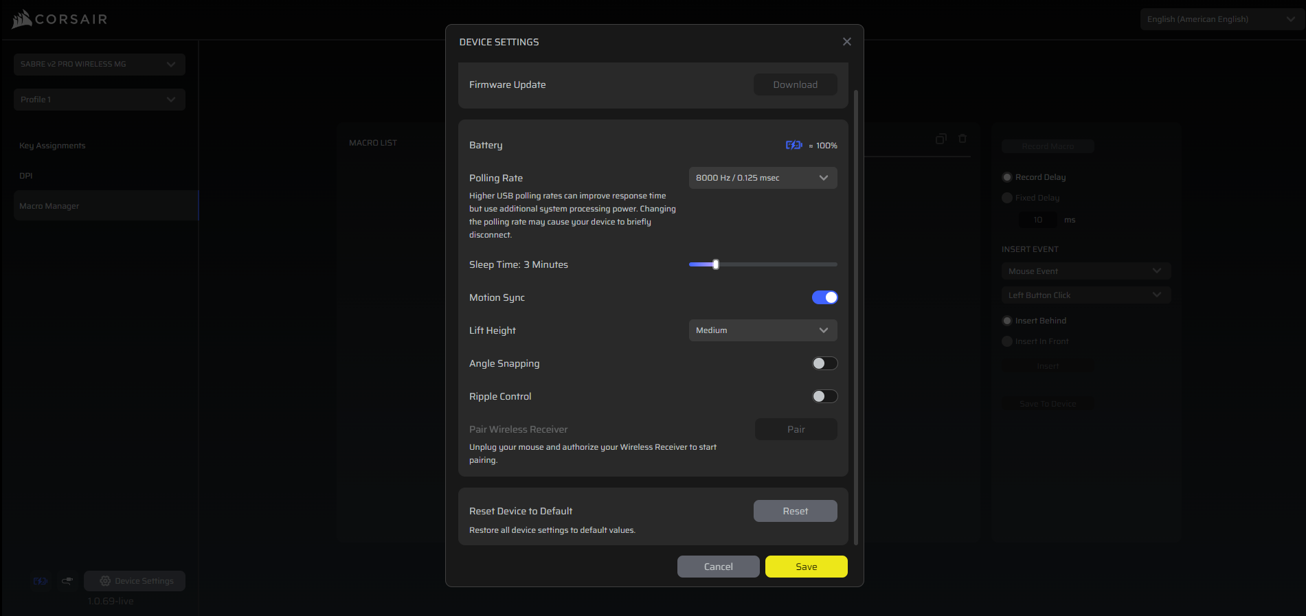 كورسير سيبر V2 برو وايرلس إم جي