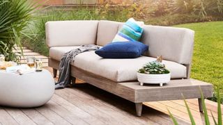 A West Elm outdoor corner sofa for the best outdoor furniture brands.