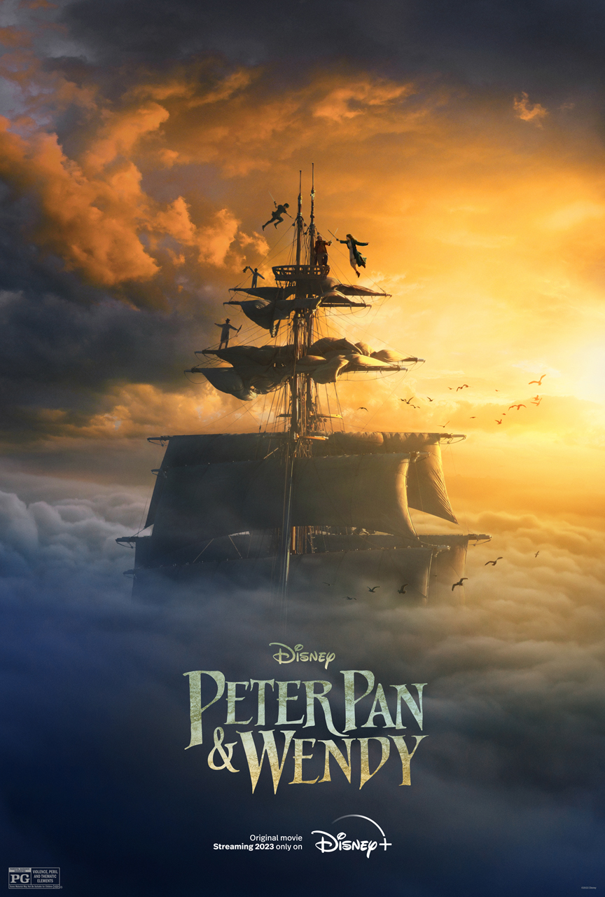 The Jolly Roger ship is seen in the Peter Pan & Wendy poster