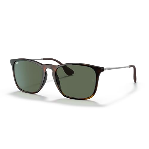 Ray-Ban Unisex Rb4187 Chris Square Sunglasses, Light Havana/dark Green, 54 Mm