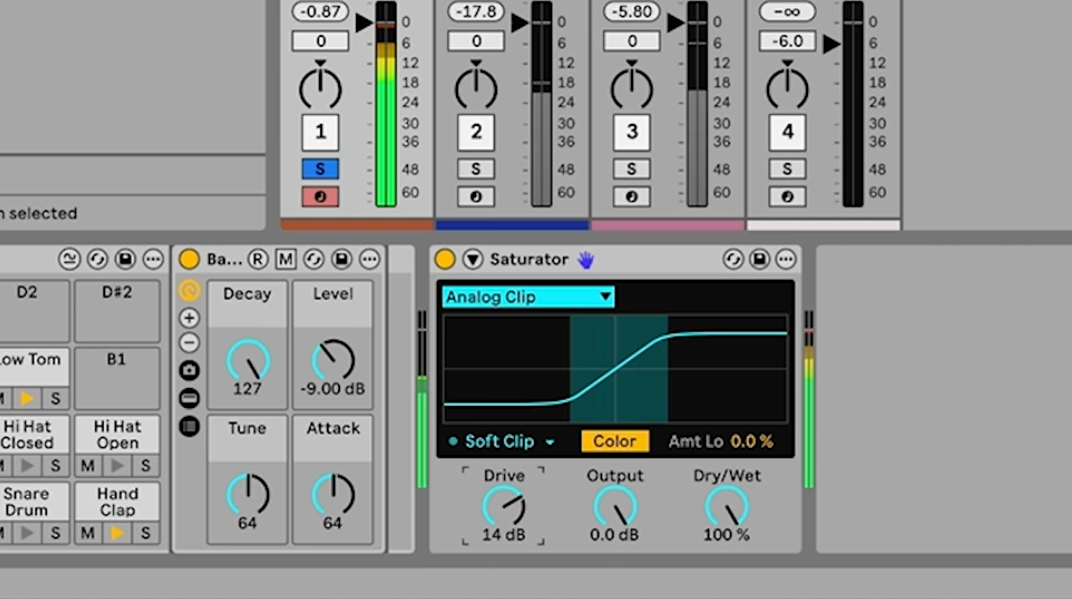 Ableton Saturator on drums