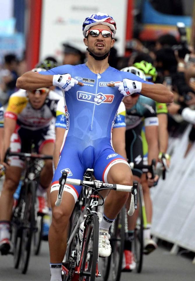 Nacer Bouhanni (FDJ) wins stage 2 of the Tour of Beijing.