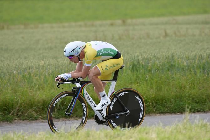 Tony Martin (Omega Pharma-Quickstep) won the time trial by 22 seconds to extend his lead in the Tour de Suisse