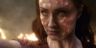 Sophie Turner as Jean Gray in her Phoenix state in X-Men: Dark Phoenix