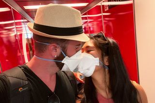 Longest Third Date stars Matt and Khani wearing face masks