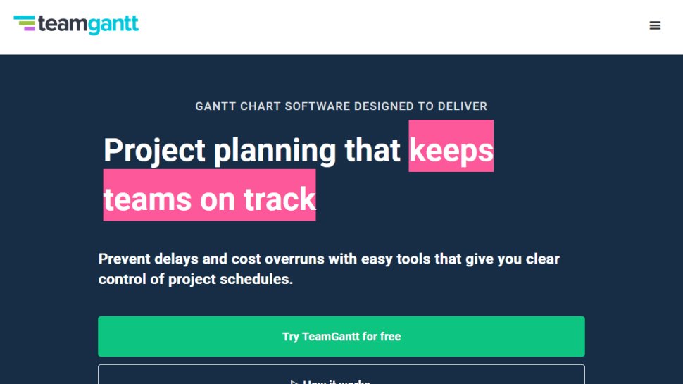 TeamGantt website screenshot (October 2025).