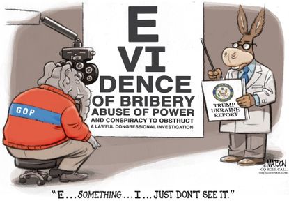 Political Cartoon U.S. Impeachment Eye Test